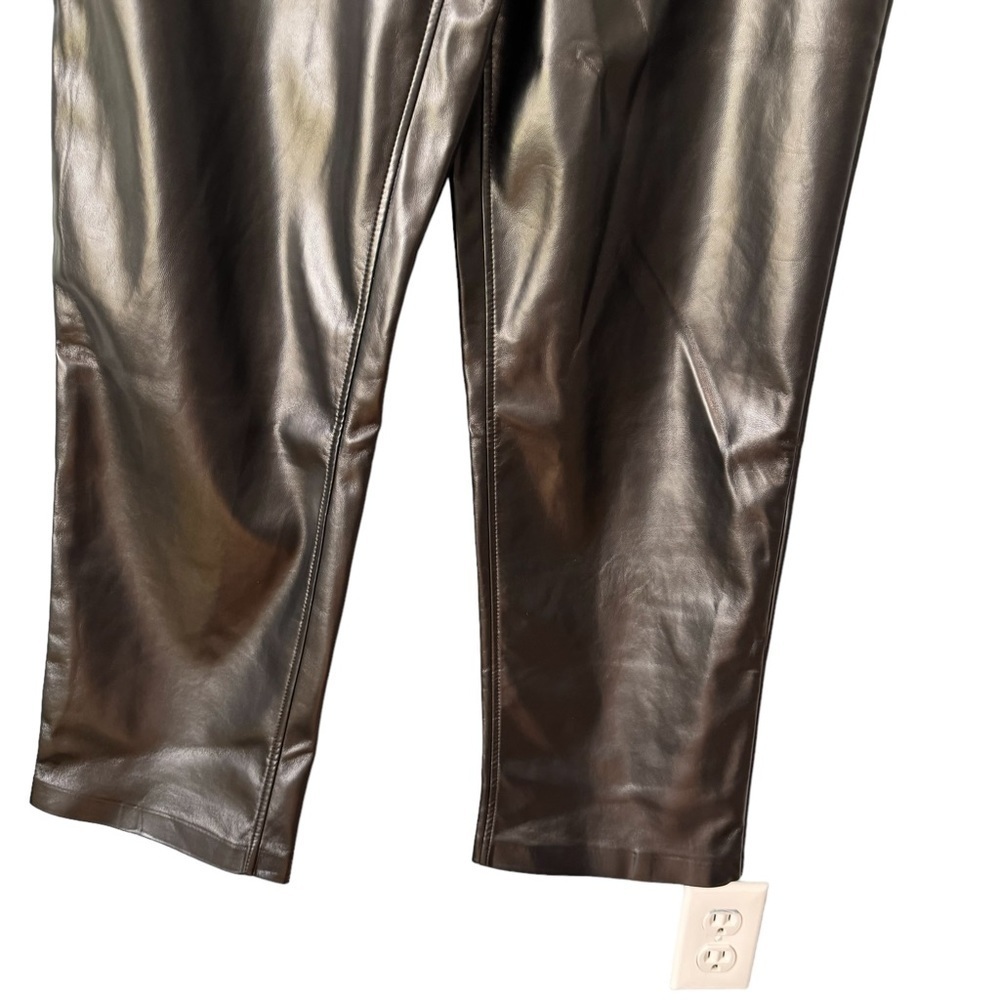 JOIE Limited Edition Faux Leather Straight Leg Pants in Black. High Rise NWT. 10 - Picture 5 of 16